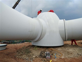 德勁液壓工具用于煙臺某風電場電機安裝